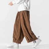 Aidase Pants Men's Autumn Winter Japanese Warm Thicken Corduroy Pants Fashion Harajuku Wide Leg Pants Men Loose Trousers Plus Size 5XL