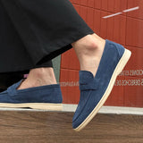 AIDASE  -  Spring Fashion Men's Frosted Leather Comfortable Anti Slip Bean Shoes New Summer Men Pointed Breathable Casual Business Loafers aidase-shop