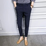 Aidase Slim Fit Social Man Suits Pants Tailoring Business Tressed Elastic Stretch Trousers for Men Dress Chinese Homme Summer Up