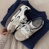 AIDASE  -  Women's New Breathable Mesh Sneakers Casual Thick Sole White Shoes Soft Bottom Versatile Niche aidase-shop