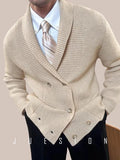 AIDASE  -  Light Luxury High-end Heavy Knitted Jacket Men Green Fruit Collar Double Breasted Sweater Warmth. New Autumn Winter Cardigans aidase-shop