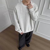 AIDASE  -  Men's Solid Color Deconstructed Long-Sleeved Sweatshirt American Retro Fashion Trend Loose Casual Breathable Niche Men's Tops aidase-shop