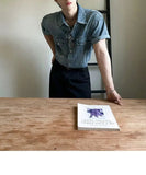 AIDASE  -  Summer New Men's Tide Korean Stylish Elegant Fashion Washed Denim Shirt Chic Casual Short Sleeve Vintage Shirts Tops aidase-shop