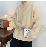 AIDASE  -  Men's High Ne Knitted Sweater Pure Color Loose Fit Winter Warm Trendy Hong Kong Sle Underwear Casual Long Sve Top aidase-shop