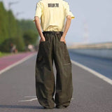 AIDASE  -  Summer New Men Cargo Pants American Style Multi-Pocket Loose Straight Wide-Leg Male Pants Stylish Versatile Clothes aidase-shop