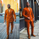 AIDASE  -  Wedding Men Suits Tuxedos Groom Wear Orange Peaked Lapel Formal Suit Custom Size High Quality 2 Pieces Jacket+Pant aidase-shop