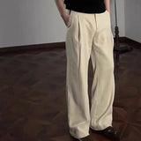 AIDASE  -  Old Money Style Linen Casual Pants for Men, Summer Thin Breathable Lightweight, High Waist, Straight Wide Leg, Micro Flare Suit aidase-shop