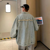 AIDASE  -  Men's Ripped Denim Jacket Autumn American Retro Washed Hip Hop Streetwear Cool Trendy Loose Casual Jacket Button Up Jeans Coat aidase-shop