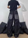 AIDASE  -  Retro American Embroidered Bla Jeans Men High Street Vibe Loose Straight Leg Wide Leg Clean Fit Long Trousers Casual Sleeve aidase-shop