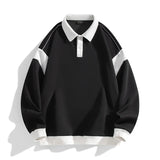 Aidase Fashion Polo Shirt Men For Autumn Spring Long Sleeves Harajuku Korea Striped Tops Tees Casual Tshirt Clothes Oversize