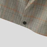 AIDASE  -  Men Blazer Plaid Lapel Long Sleeve One Button Casual Crop Coats Men Suit Streetwear 2025 Fashion Blazer Spring Autumn aidase-shop