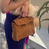 AIDASE  -  Vintage Retro Maillard Style Women PU Leather Shoulder Bag Ladies Handbag Strap Belt Purse