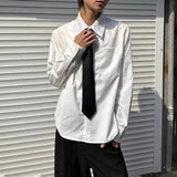 AIDASE  -  Winter New Men's Embroidered Long-Sleeved Shirt American Retro Fashion Trendy High Street Loose Casual Niche Men's Top aidase-shop