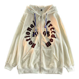 Retro Hoodie Men Sweatshirt Letter Labelling Graphic Graffiti Hip Hop Streetwear Hoodie Autumn Patchwork Pullover Hoodies