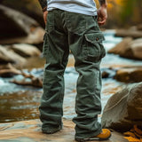 Aidase American Vintage Corduroy Pants For Men Foot Elastic Windproof Design Big Pocket Cargo Pant  Autumn Winter Casual Loose Trousers aidase-shop