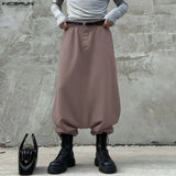 AIDASE  -  Men Pants Solid Color Elastic Waist Joggers Loose Trousers Men Streetwear Fashion Casual Male Drop-crotch Pants S-5XL aidase-shop
