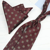 AIDASE  -  2PCS Neck Ties Set New Luxury Polyester Paisley Neckties Polka Dot Floral Tie Brooches Formal Business Shirt Accessories Cravat aidase-shop