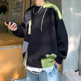 Winter Crew Neck Sweater Men Warm Fashion Casual Retro Knit Pullover Men Korean Loose Long Sleeve Sweater Mens Jumper Clothes