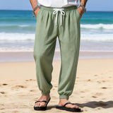 AIDASE  -  Men's Lightweight Textured Beach Pants Drawstring Waist Jogger Trousers Casual Loose Fit Summer Bot for Vaion aidase-shop