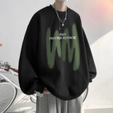 AIDASE  -  8-Colour Round Collar Solid Colour Men's Sweatshirt Graffiti Printing Korean Style Loose Sweatshirt Casual Men's Pullover aidase-shop
