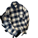 AIDASE  -  Checkered Long Sleeved Shirt Men's Retro Patchwork Lapel Shirts Jacket Contrasting Loose Casual Man Clothing aidase-shop