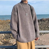 AIDASE  -  Autumn and Winter Korean Men's Sweater Loose Fashion Lazy Pullover Long Sleeve Knitted Sweater New Style aidase-shop