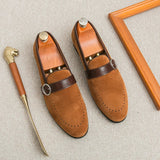 AIDASE  -  Fashionable New Men's Buckle Frosted Leather Anti Slip Boat Shoes Brand Summer Men's Comfortable, Lightweight and Casual Loafers aidase-shop