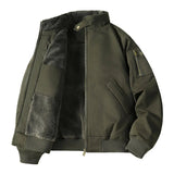AIDASE  -  Mens Flight Jacket Winter Thick Fleece Lined Workwear Style Multiple Pockets Loose Fit Casual Aviator Coat Warm aidase-shop
