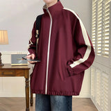 AIDASE  -  Spring Autumn Men Jacket Double-sided Wear Collar Design Version Loose Slim Fashion Trend All-purpose Fabric Breathable Comfort