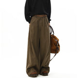 AIDASE  -  American Style Vintage Wide Leg Cargo Pants Men's Baggy Fashion High Street Overalls Coffee Streetwear Male Mopping Trousers aidase-shop