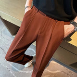 AIDASE  -  Trendy Casual Men's Pants Versatile Fashionable Ins New Model Youth Summer Artistic Trousers Checked Waist Breathable aidase-shop