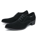 AIDASE  -  Classic Designer Black Mid Heeled Loafers Men's Suede Leather Surface Business Leather Shoes Men Social Men's Dress Shoes aidase-shop