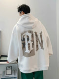 AIDASE  -  New Letter Print Oversized Hoodies For Man High Street Fashion Hooded Sweatshirt Autumn Women's Fleece Y2K Hoodie Clothes aidase-shop