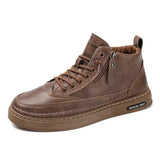 AIDASE  -  Casual Ankle Boots Male Sneakers New Men Boots Winter High Top Leather Shoes Fashion Cotton Shoes Fashion Business Outdoor Shoes aidase-shop