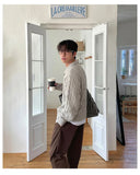 AIDASE  -  Winter Men's Korean Fashion Button-up Cardigan Casual Streetwear Cable Knitted Sweaters Y2K Vintage Turn-Down Collar Knitwear aidase-shop