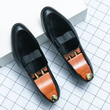 AIDASE  -  British Business shoes Men Yuppie Social Leather Men Brogue Shoe Wedding Men's Dress Formal Shoes Large Size 48 Bow Loafers Male aidase-shop
