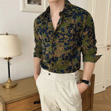 AIDASE  -  Unisex Spring Summer Floral Print Long Sleeve Shirt Casual Loose Fit Sun Protection Breathable Versatile aidase-shop