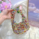 AIDASE  -  Fashion Handmade Beaded Women Luxury Wedding Silver Banquet Handbag Chain Totes Crossbody Bag Purse aidase-shop