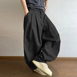 AIDASE  -  Men Pants Solid Button Pleated Baggy Casual Trousers Men Streetwear Oversize Joggers Fashion Male Lantern Pants aidase-shop