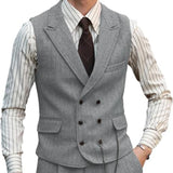 Aidase Herringbone Men Vest Dark Green Suede Leather Gentleman Business Waistcoat Vintage Regular Slim Men Suit Vest aidase-shop