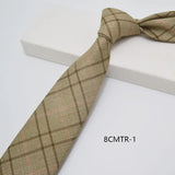 AIDASE  -  British Style Fashion TR Fabric Plaid Neck Ties For Men Formal Brown Khaki Wool Clip Tie Luxury Soft Free Knot Lazy-tie Cravat aidase-shop