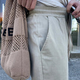 AIDASE  -  New Simple Men's Casual Pants Solid Color Drawstring Straight Leg Casual Elastic Waist Cleanfit Male Loose Bottom 9W3116 aidase-shop