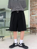 AIDASE  -  White DK Suit orts Men Summer Fre Sle Five-Point Straight Leg Casual Pants mid Waist Zipper Fly College Sle Leisure Wear aidase-shop