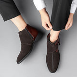 AIDASE  -  Men Business Pointed-toe Ankle Boots for Autumn Winter Side Zippers Casual Comfortable Breathable Fashionable Chelsea Boots Men aidase-shop