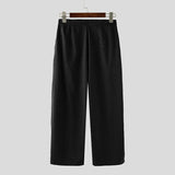 AIDASE  -  Men Striped Pants Loose Button Joggers Casual Wide Leg Trousers Men Streetwear Pleated Fashion Leisure Long Pants S-5XL aidase-shop