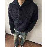 AIDASE  -  Retro Lazy Sle Knitted Sweater Coat with Hat for Men And Women Autumn Winter New Couple Loose Fit Comfortable Warmth aidase-shop