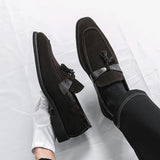 AIDASE  -  Fashion Brand Men's Breathable and Non Slip Casual Leather Shoes Spring New Item Men's Comfortable Tassel Suede Leather Loafers aidase-shop