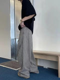 AIDASE  -  Loose Vertical Striped Casual Pants Men Women Straight Leg Floor-Length Retro Lazy Style Versatile Fashion Brand Spring Autumn aidase-shop