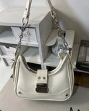 AIDASE  -  Y2K Bags For Women Luxury Designer Handbags And Purses 2023 New In PU Sequined Lock Rivet Decoration Small Underarm Shoulder Bag aidase-shop