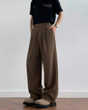 AIDASE  -  Summer American Style Suit Pants Loose Straight-leg Casual Thin Solid Color Draped Floor-Length Men Trousers Tide 21E6758 aidase-shop